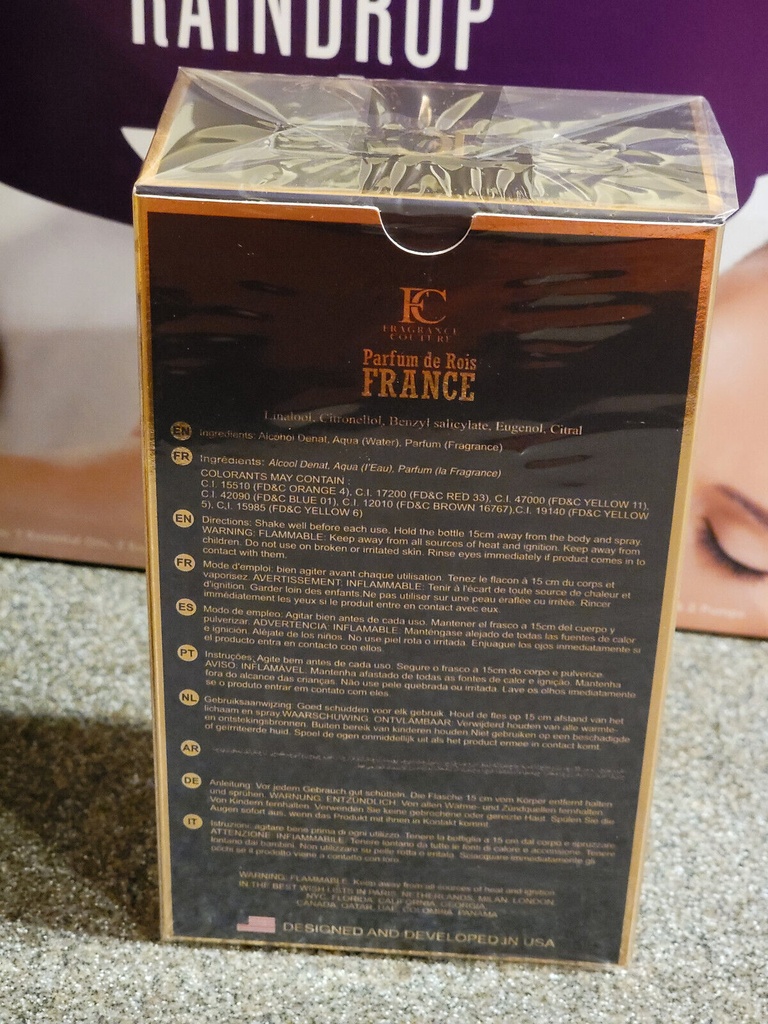 Fragrance Couture 3.4 Oz Men Parfum De Rois France Eau De Toilette Spray
