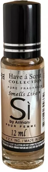 Have a Scent Pure Fragrance Smells Like "ARMANI SI" Pour Homme Roll On Oil 12ml