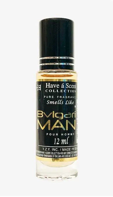 Have a Scent Pure Fragrance Smells Like "Bvlgari Man" Pour Homme Roll On Oil 12ml