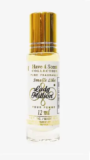 Have a Scent Pure Fragrance Smells Like "Lady Million" Pour Femme Roll On Oil 12ml