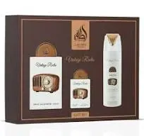 LATTAFA PRIDE VINTAGE RADIO  3 PCS GIFT SET WITH 100ML EDP + 20ML EDP + 200ML PERFUMED SPRAY